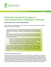 Icon image Expected impacts of increases in international prices of fertilizer in Rwanda: Estimates from a microsimulation