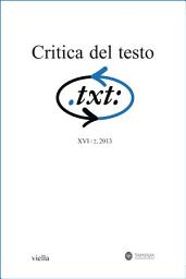 Icon image Critica del testo (2013) Vol. 16/2