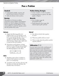 Icon image Operations and Algebraic Thinking Leveled Problems: Write an Equation