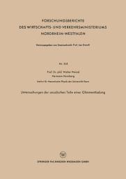 Icon image Untersuchungen der anodischen Teile einer Glimmentladung