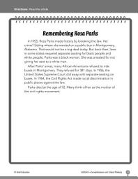 Icon image Test Prep Level 2: Remembering Rosa Parks Comprehension and Critical Thinking