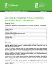 Icon image Essential commodities prices, availability, and market actors’ perceptions: August 2025
