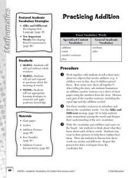 Icon image Academic Vocabulary Level 1--Practicing Addition