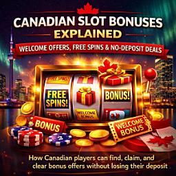 Icon image Canadian Slot Bonuses Explained: Welcome Offers, Free Spins & No-Deposit Deals: How Canadian players can find, claim, and clear bonus offers without losing their deposit