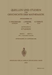 Icon image Quellen und Studien zur Geschichte der Mathematik
