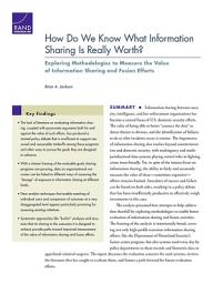 Icon image How Do We Know What Information Sharing Is Really Worth? Exploring Methodologies to Measure the Value of Information Sharing and Fusion Efforts