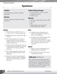 Icon image Expressions and Equations Leveled Problems: Equivalences: Equivalences