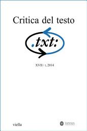 Icon image Critica del testo (2014) Vol. 17/1