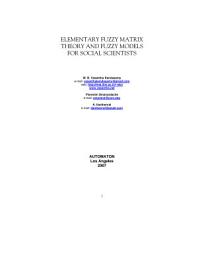 Icon image Elementary Fuzzy Matrix Theory and Fuzzy Models for Social Scientists