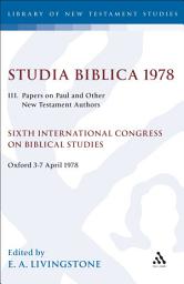 Icon image Studia Biblica 1978. III: Papers on Paul and Other New Testament Authors