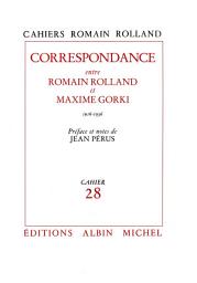 Icon image Correspondance entre Romain Rolland et Maxime Gorki (1916-1936): Cahier n°28