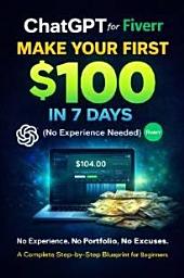 Icon image ChatGPT for Fiverr: Make Your First $100 in 7 Days (Step-by-Step Beginner Blueprint): A step-by-step beginner blueprint to make your first $100 on Fiverr using ChatGPT — even with no experience.