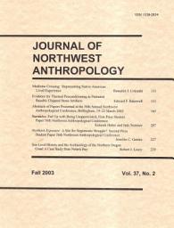Icon image Journal of Northwest Anthropology: Volume 37 Number 2