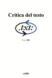 Icon image Critica del testo (1998) Vol. 1/2