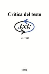 Icon image Critica del testo (1998) Vol. 1/3