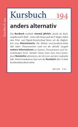 Icon image Kursbuch 194: anders alternativ