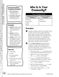 Icon image Academic Vocabulary Level 1--Who Is In Your Community?