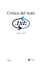 Icon image Critica del testo. XXVI / 1, 2023
