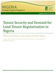 Icon image Tenure security and demand for land tenure regularization in Nigeria: Empirical evidence from Ondo and Kano states