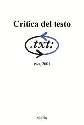 Icon image Critica del testo (2001) Vol. 4/3