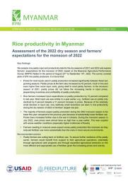 Icon image Rice productivity in Myanmar: Assessment of the 2022 dry season and farmers’ expectations for the monsoon of 2022