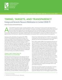 Icon image Timing, targets, and transparency: Foreign and domestic resource mobilization to combat COVID-19
