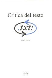 Icon image Critica del testo (2001) Vol. 4/2