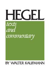 Icon image Hegel: Texts and Commentary