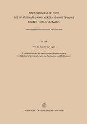 Icon image I. Untersuchungen an elektronischen Regelantrieben II. Statistische Untersuchungen zur Ausnutzung von Drehbänken