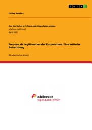 Icon image Purpose als Legitimation der Korporation. Eine kritische Betrachtung