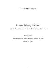 Icon image Licorice industry in China: Implications for licorice producers in Uzbekistan