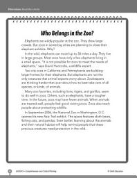 Icon image Test Prep Level 3: Who Belongs in the Zoo? Comprehension and Critical Thinking
