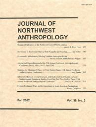 Icon image Journal of Northwest Anthropology: Volume 36 Number 2