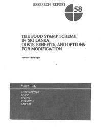 Icon image The Food Stamp Scheme in Sri Lanka: Costs, Benefits, and Options for Modification
