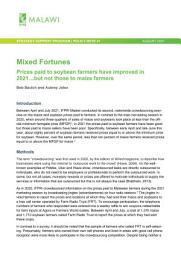 Icon image Mixed Fortunes: Prices paid to soybean farmers have improved in 2021…but not those to maize farmers