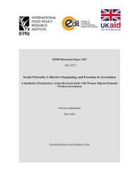 Icon image Social networks, collective organizing, and freedom of association: A qualitative participatory action research study with women migrant domestic workers in Lebanon