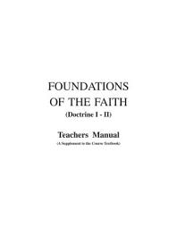 Icon image Foundations of the Faith - Teacher's Manual PDF: Doctrine I-II