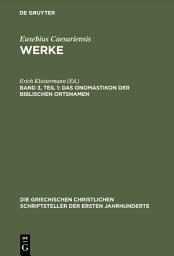 Icon image Das Onomastikon der biblischen Ortsnamen