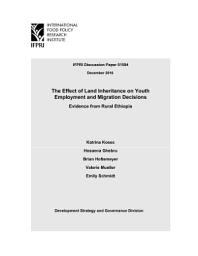 Icon image The effect of land inheritance on youth employment and migration decisions: Evidence from rural Ethiopia