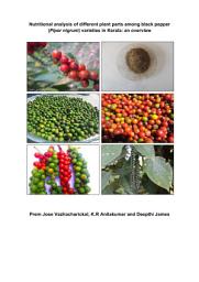 Icon image Nutritional analysis of different plant parts among black pepper (Piper nigrum) varieties in Kerala: an overview