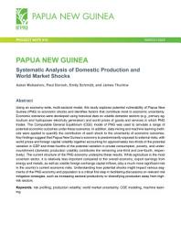 Icon image Papua New Guinea: Systematic analysis of domestic production and world market shocks