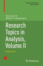 Icon image Research Topics in Analysis, Volume II: Applications