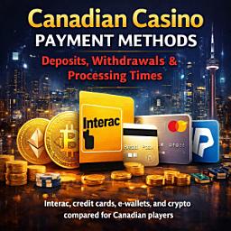 Icon image Canadian Casino Payment Methods: Deposits, Withdrawals & Processing Times: Interac, credit cards, e-wallets, and crypto compared for Canadian players