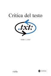 Icon image Critica del testo (2020) Vol. 23/2