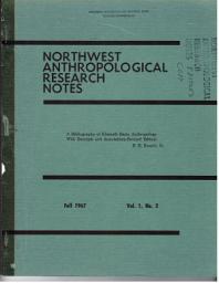 Icon image Northwest Anthropological Research Notes: Volume 1 Number 2
