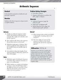 Icon image Expressions and Equations Leveled Problems: Arithmetic Sequences: Arithmetic Sequences