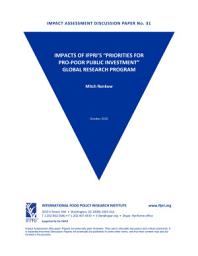 Icon image Impacts of IFPRIs Priorities for Pro-poor Public Investment Global Research Program