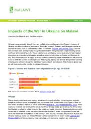 Icon image Impacts of the war in Ukraine on Malawi