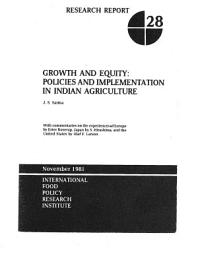 Icon image Growth and Equity: Policies and Implementation in Indian Agriculture