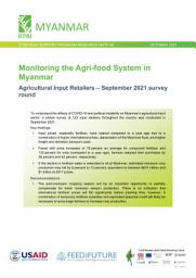 Icon image Monitoring the agri-food system in Myanmar: Agricultural input retailers – September 2021 survey round